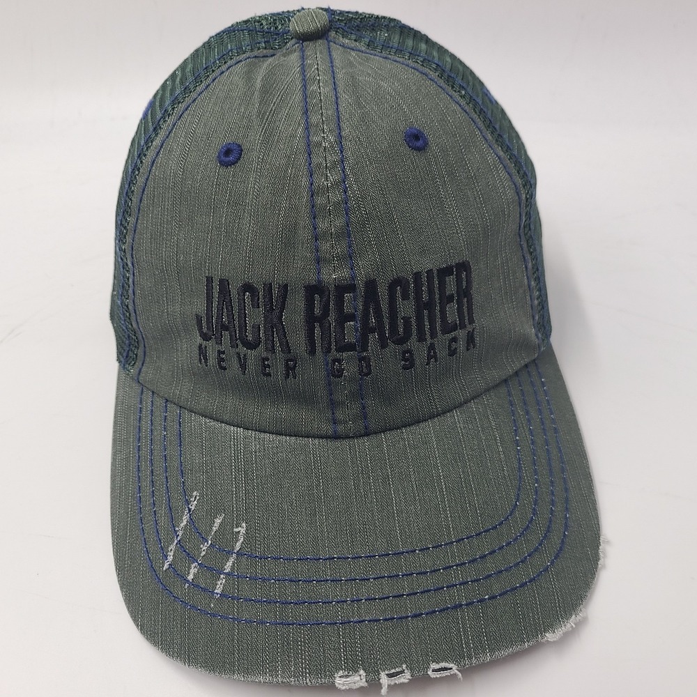 Jack Reacher Never Go Back Movie Promo Hat Adjustable Mesh Distressed 2016 Green
